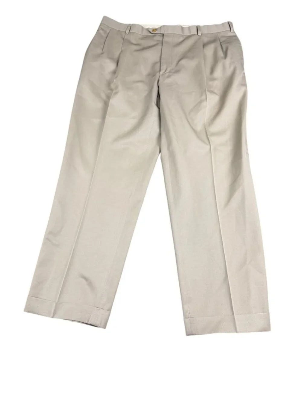 Brooks Brothers Mens Madison Fit Pleated Light Brown Dress Pants 42x30